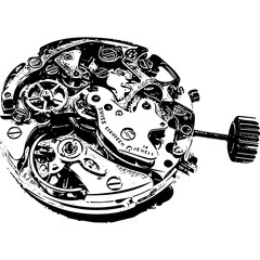 Mechanism of a Swiss watch , vector