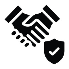 
Secure deal in trendy glyph icon, 
