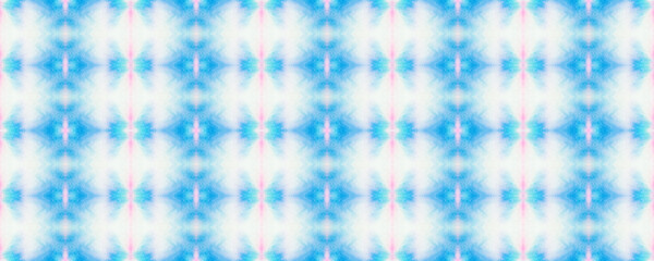 Ethnic Ikat Pattern. Exotic American Embroidery. Seamless Ethnic Ikat Pattern. Endless Watercolor Batik. Scandinavian Textile. Vintage Geometric Ornament. Blue Vintage Endless Texture.