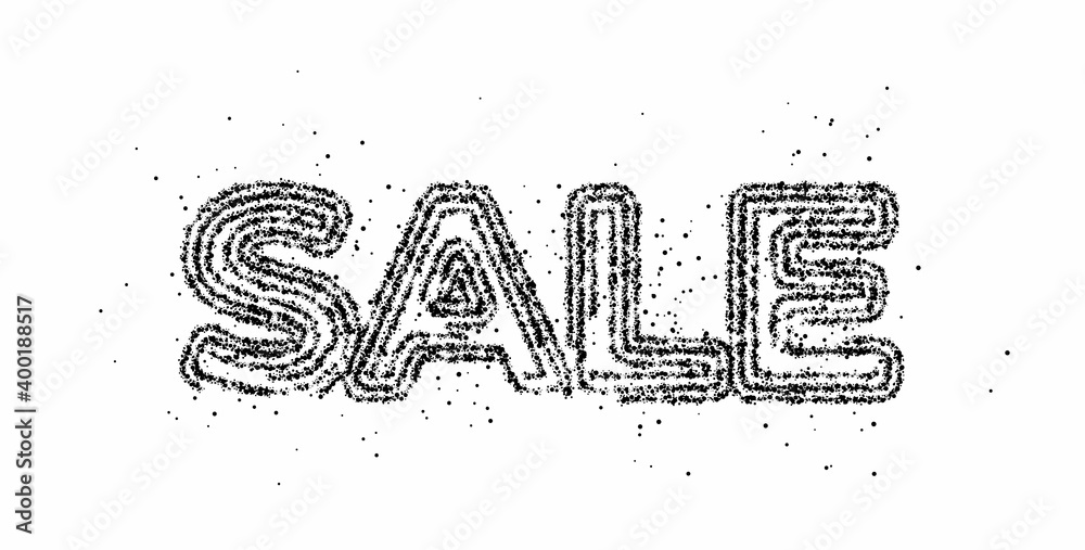 Wall mural sale text particle modern trendy design template . vector design