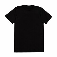 Front of black cut t-shirt isolated on white background