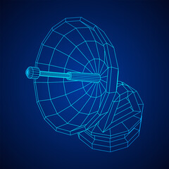 Radar. Directional radio antenna with satellite dish