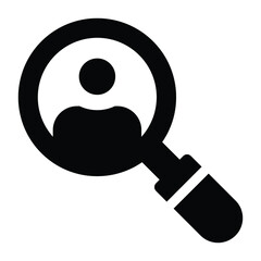 
Magnifier, glyph icon of hiring 
