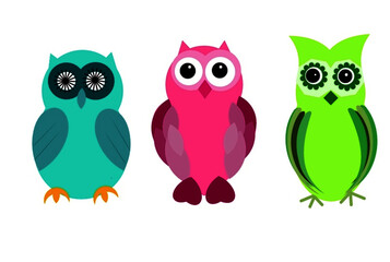 two owls sitting on a branch