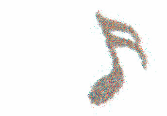 Music notes Particle Design Icon, vector illustration