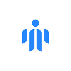 Modern creative M people Logo Design and template	