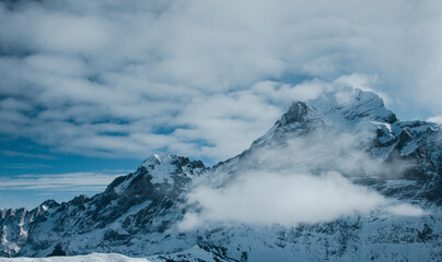 Stunning view of snow-capped peaks.