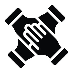 
Collaboration in editable glyph icon 
