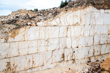 A marble quarry, open mining.