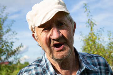 man in the garden outside