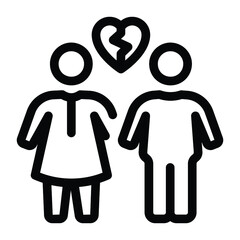 
Divorce in glyph editable trendy icon 
