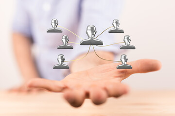 hierarchy connection team group 3d