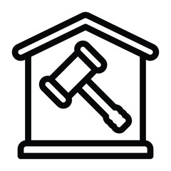 
Estate law in editable glyph icon 
