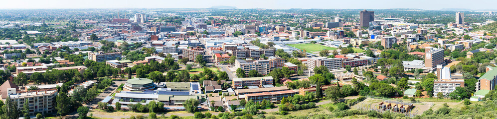 Fototapeta na wymiar A panorama of the city of Bloemfontein, photographed from Naval Hill.