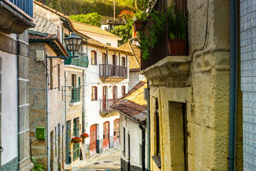 Fototapeta na wymiar Narrow street in old town of Entre-os-Rios, Douro Valley, Portugal
