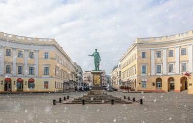 Obraz premium Odessa, Monument to Duc de Richelieu