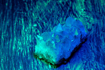 Crystal illuminated by colored lights