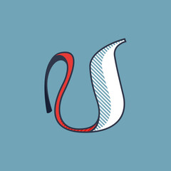 U letter logo with shadow lines effect.