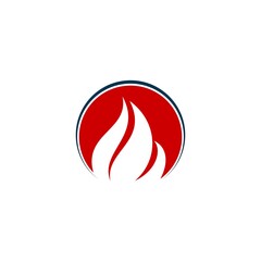 simple circle fire vector logo