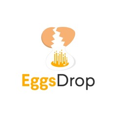 simple icon egg drop technology vector logo