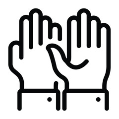 
Raised hands in glyph editable icon
