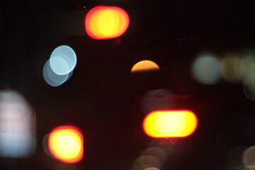 Fire from the car at night Came out with bokeh