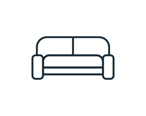 Line Art Sofa Icon Vector Logo Template Illustration Design
