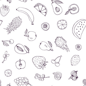Seamless pattern with fruit