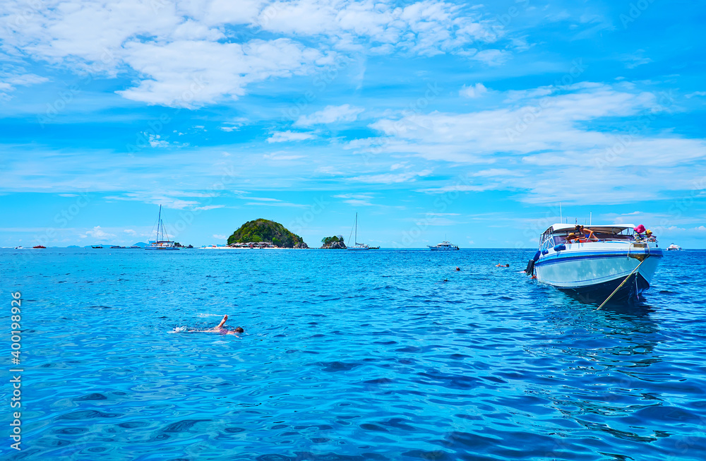 Wall mural Snorkeling tours at Koh Khai islands, Phuket, Thailand