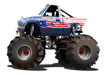 Cartoon Monster Truck isolated on white background © Mechanik