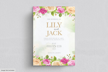 wedding card set with floral