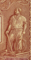 Postać robotnika na banknocie 1000 złotych z datą 15 stycznia 1946
- 400199531