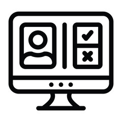 
Computer screen with user showing candidate candidate selection in glyph icon 
