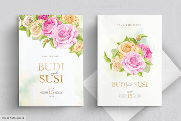wedding card set with floral