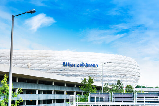 MUNICH, GERMANY- June 25, 2018: Allianz Arena football stadium in Munich, Germany
