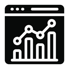 Editable icon of web analytics in modern solid style