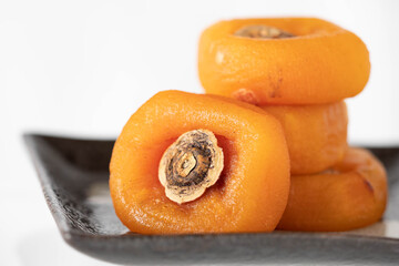 Dried persimmon. Japanese dried fruit