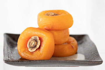 Dried persimmon. Japanese dried fruit