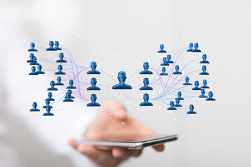 hierarchy connection team group 3d