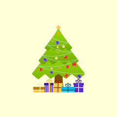 Fototapeta premium Chritsmas Tree Design Graphic Illustrator