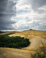moody landscapes during fall in Tuscany