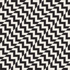Vector seamless pattern. Ethnic stylish abstract texture. Repeating geometric zig zag lines from striped elements