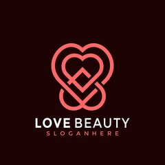 Abstract Love Fashion Modern Logo Design Vector Illustration