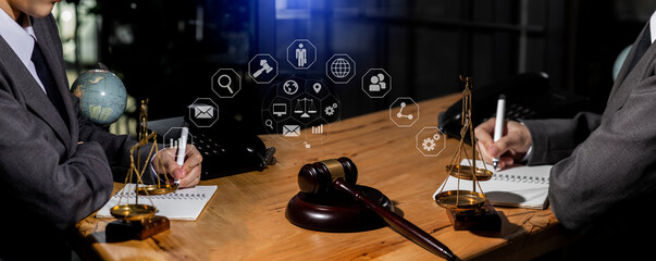 Concepts business and technology of Law and Legal services.	