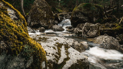 waterfall in the mountains