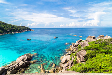 View Point at Similan island, Warm and clear azure ocean waters.