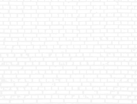 Old brick wall background. White brick wall texture. Vintage vector illustration.