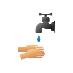 Wash Hand Icon Design Illustration