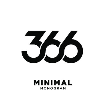 366 infinity number initial logo design