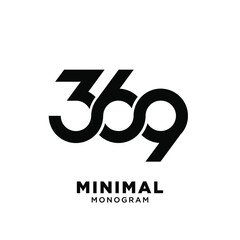369 infinity number initial logo design